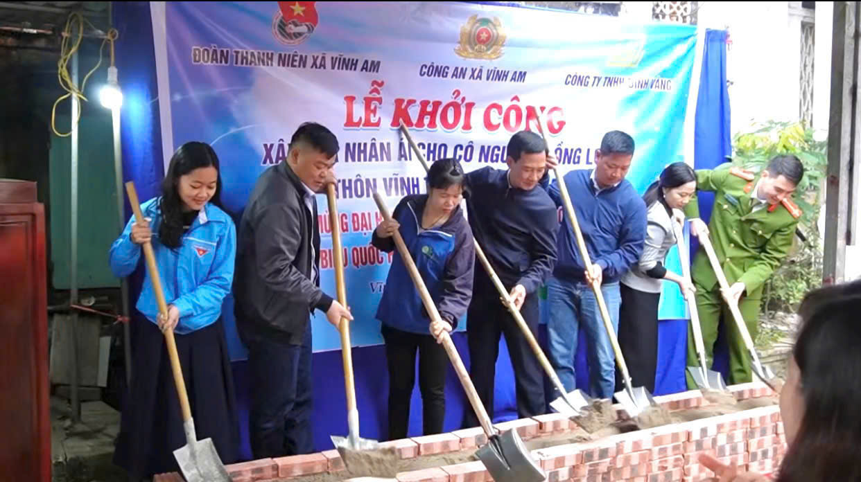 Công an xã và Đoàn thanh niên Vĩnh Am: Chung tay xoá nhà tạm, xây nhà tình nghĩa